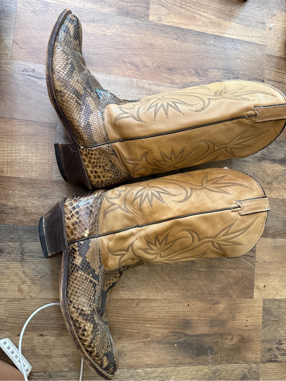 Vintage Python Snakeskin Cowboy Boots | USA Made - Picture 3 of 12